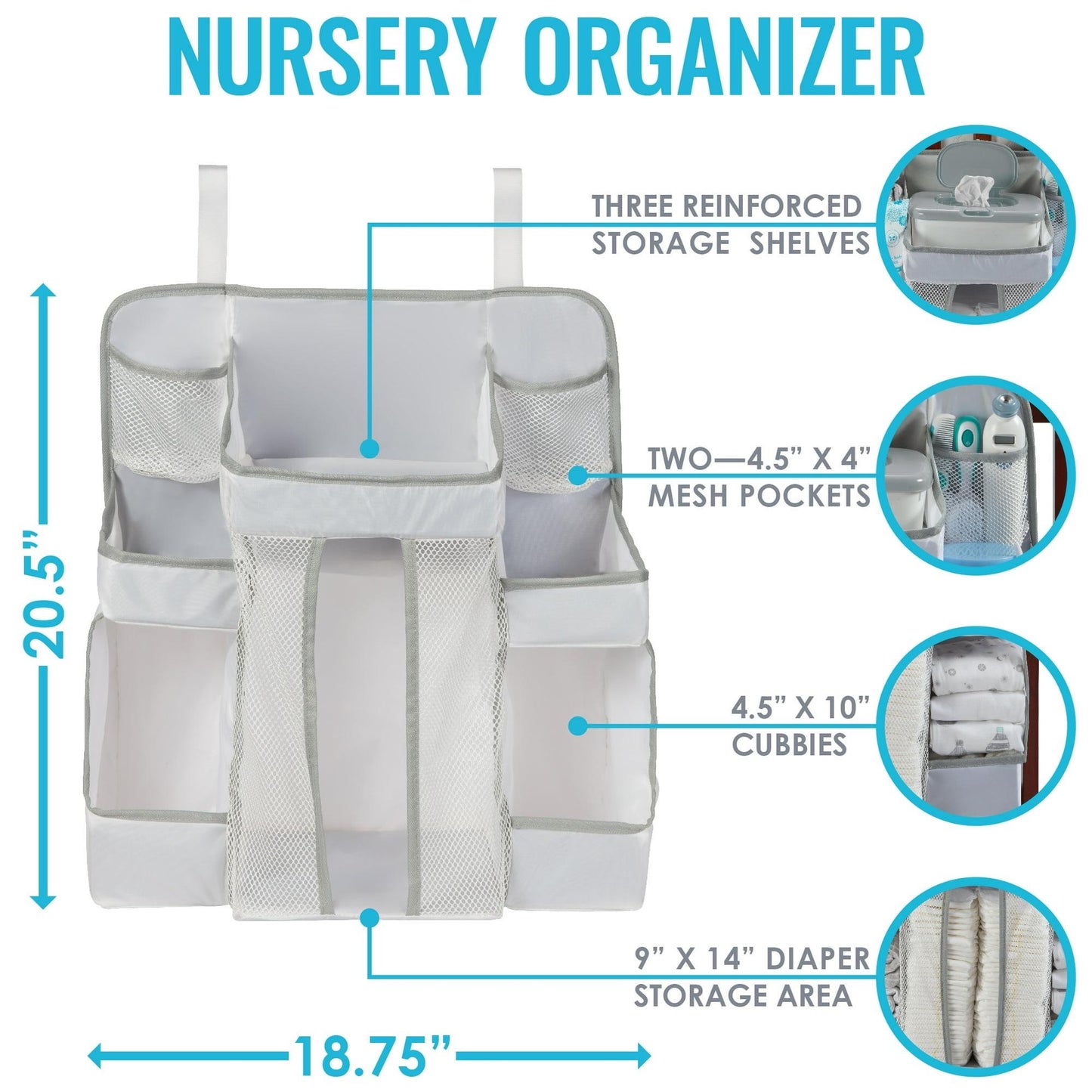 Baby Diaper Caddy & Nursery Organizer | Portable Felt Storage Basket for Baby Essentials