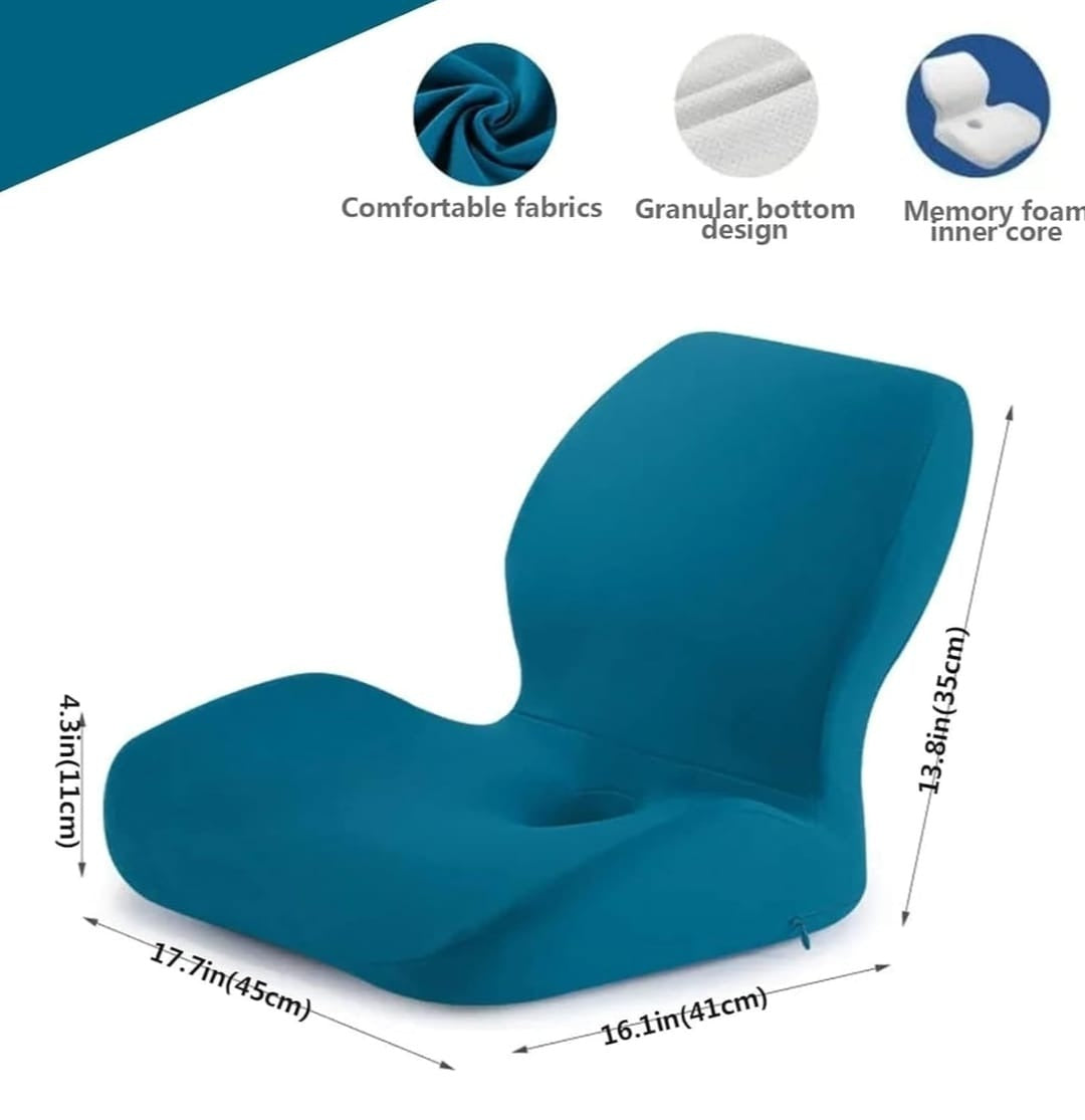 Ergonomic Lumbar Support Cushion | PU Memory Foam Backrest Pillow for Office Chair, Car Seat & Home