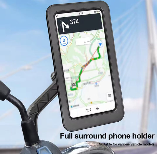Waterproof Bike Phone Mount - 360° Rotatable Motorcycle & Bicycle Mobile Holder | Waterproof Touch Screen Handlebar Phone Holder