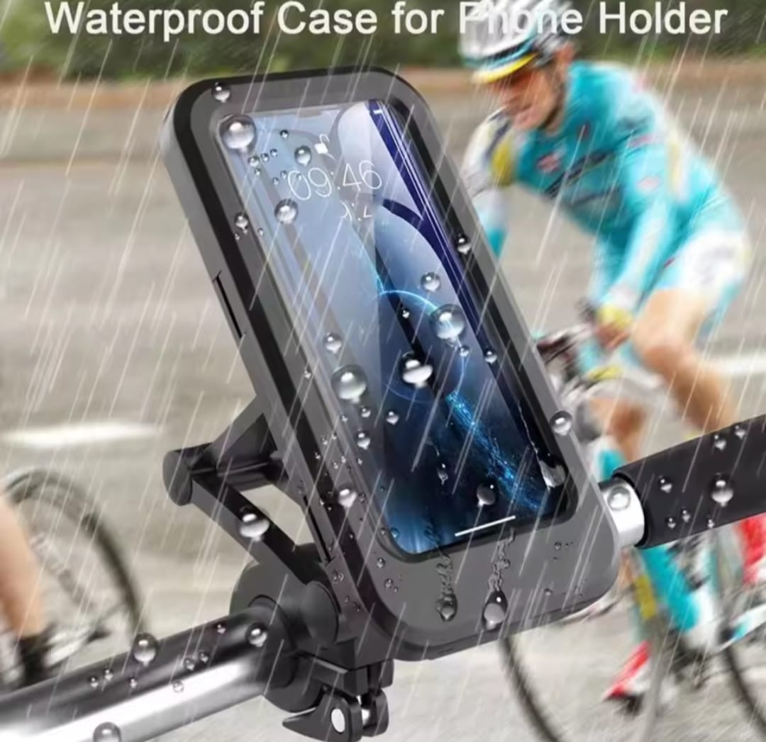 Waterproof Bike Phone Mount - 360° Rotatable Motorcycle & Bicycle Mobile Holder | Waterproof Touch Screen Handlebar Phone Holder