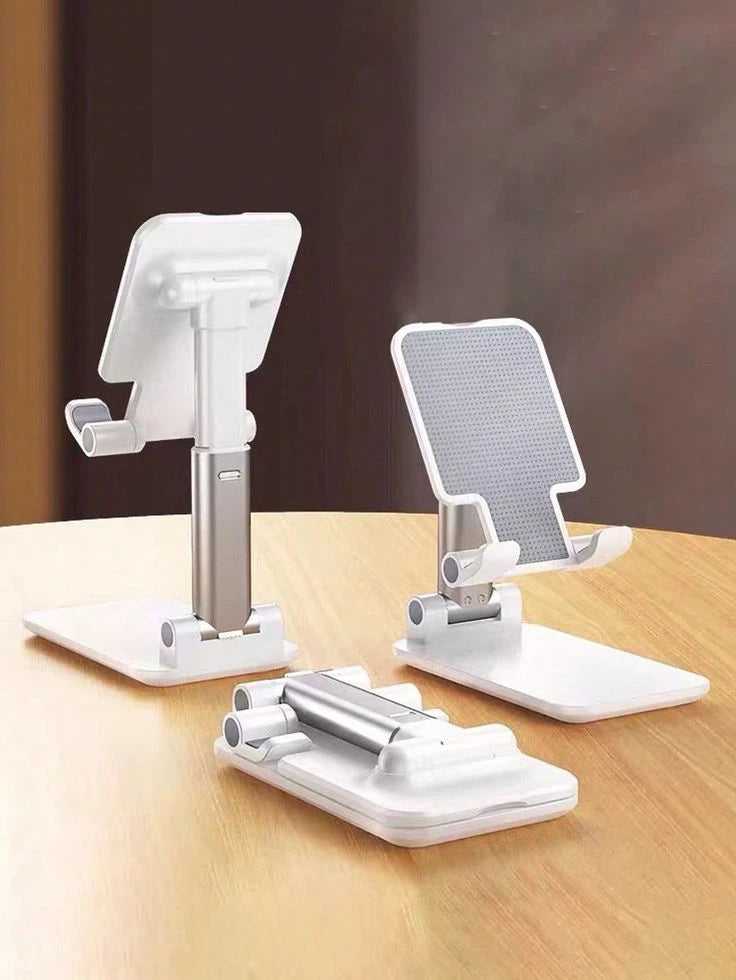 Premium Foldable Desktop Stand | Adjustable Height & Multi-Angle Aluminum Mount for Mobiles & Tablets