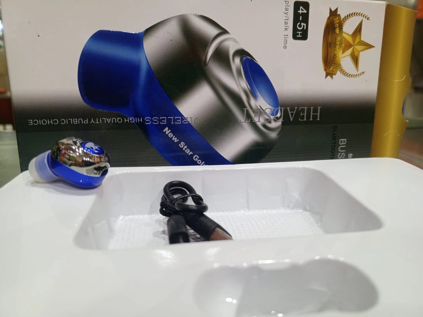M16 Discrete Single Wireless Headset | High-Range Mini Bluetooth 5.2 Earbud with Silicone Ear Caps