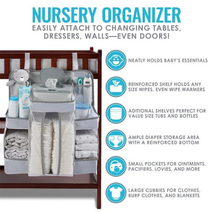 Baby Diaper Caddy & Nursery Organizer | Portable Felt Storage Basket for Baby Essentials