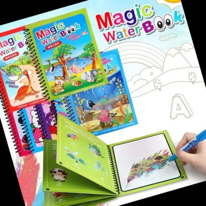 No-Mess Magic Water Coloring Book | Educational Water-Reveal Drawing Board Book for Toddlers