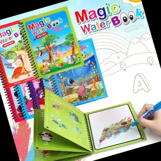 No-Mess Magic Water Coloring Book | Educational Water-Reveal Drawing Board Book for Toddlers