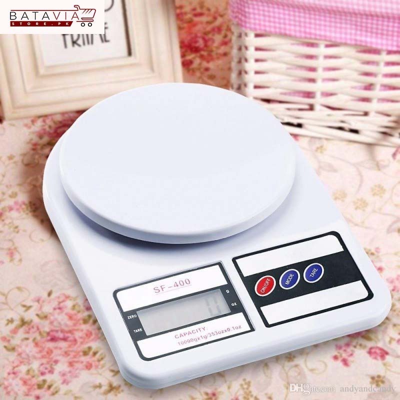 SF-400 Digital Kitchen Weight Scale | Portable 10kg Food Scale with Backlit LCD & Batteries Included
