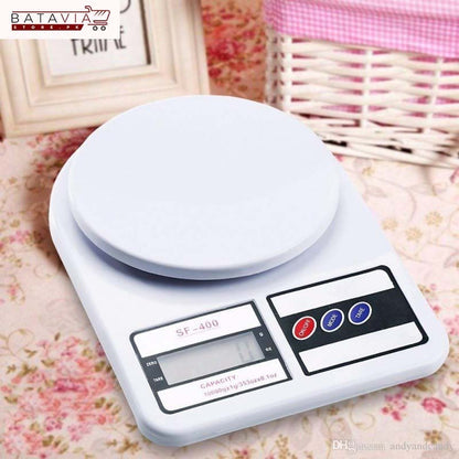 SF-400 Digital Kitchen Weight Scale | Portable 10kg Food Scale with Backlit LCD & Batteries Included