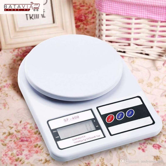 SF-400 Digital Kitchen Weight Scale | Portable 10kg Food Scale with Backlit LCD & Batteries Included