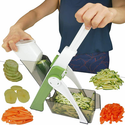 4-in-1 Adjustable Vegetable Cutter & Chopper | Multifunction Kitchen Slicer, Grater & Shredder (Random Color)