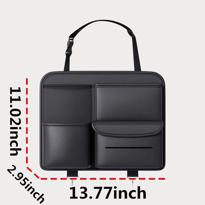 Multifunction Car Seat Organizer | Premium PU Leather Car Storage Bag with Backseat & Side Pocket Organizer (Black)