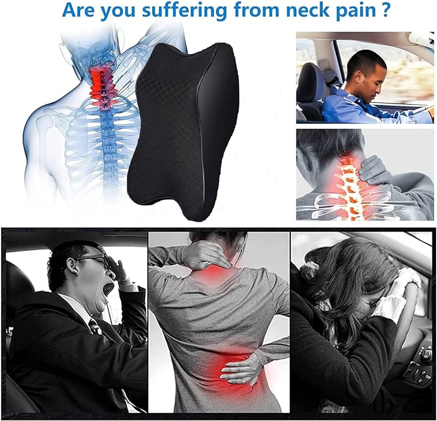 Car Seat Headrest Memory Foam Neck Pillow | Universal Car Neck Support Cushion for Comfortable Driving