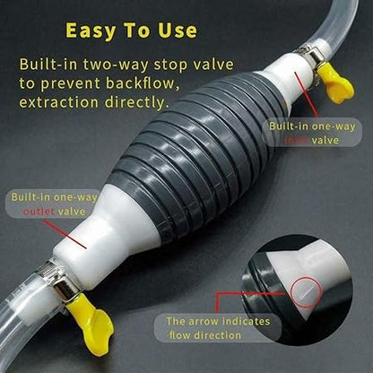 Manual Fuel Transfer Pump Kit 1.5 Meter | Hand Siphon Pump for Petrol, Diesel, Oil & Water
