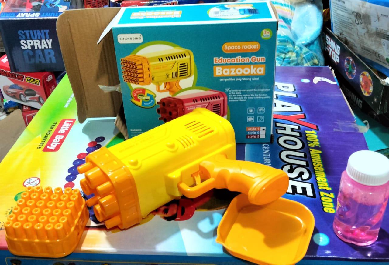 36-Hole Bazooka Bubble Water Gun | Bubble Blaster Toy for Kids | Outdoor Bubble Spray Gun (Random Color)