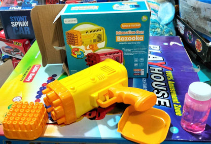 36-Hole Bazooka Bubble Water Gun | Bubble Blaster Toy for Kids | Outdoor Bubble Spray Gun (Random Color)