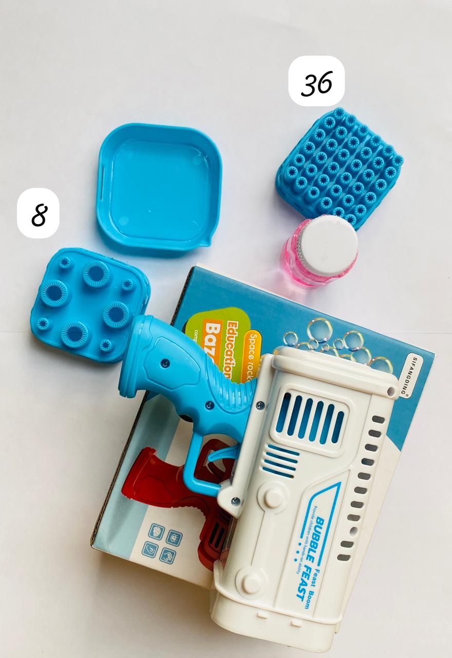 36-Hole Bazooka Bubble Water Gun | Bubble Blaster Toy for Kids | Outdoor Bubble Spray Gun (Random Color)