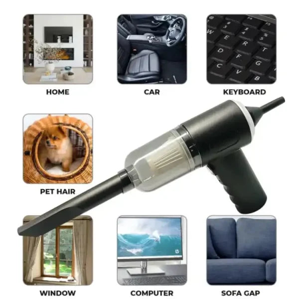 3-in-1 Portable Cordless Vacuum Cleaner – Wireless Handheld Vacuum, Air Duster & Blower for Car, Home & Office