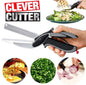 2-in-1 Clever Cutter Kitchen Scissors | Smart Vegetable Cutter & Food Chopper with Built-in Cutting Board