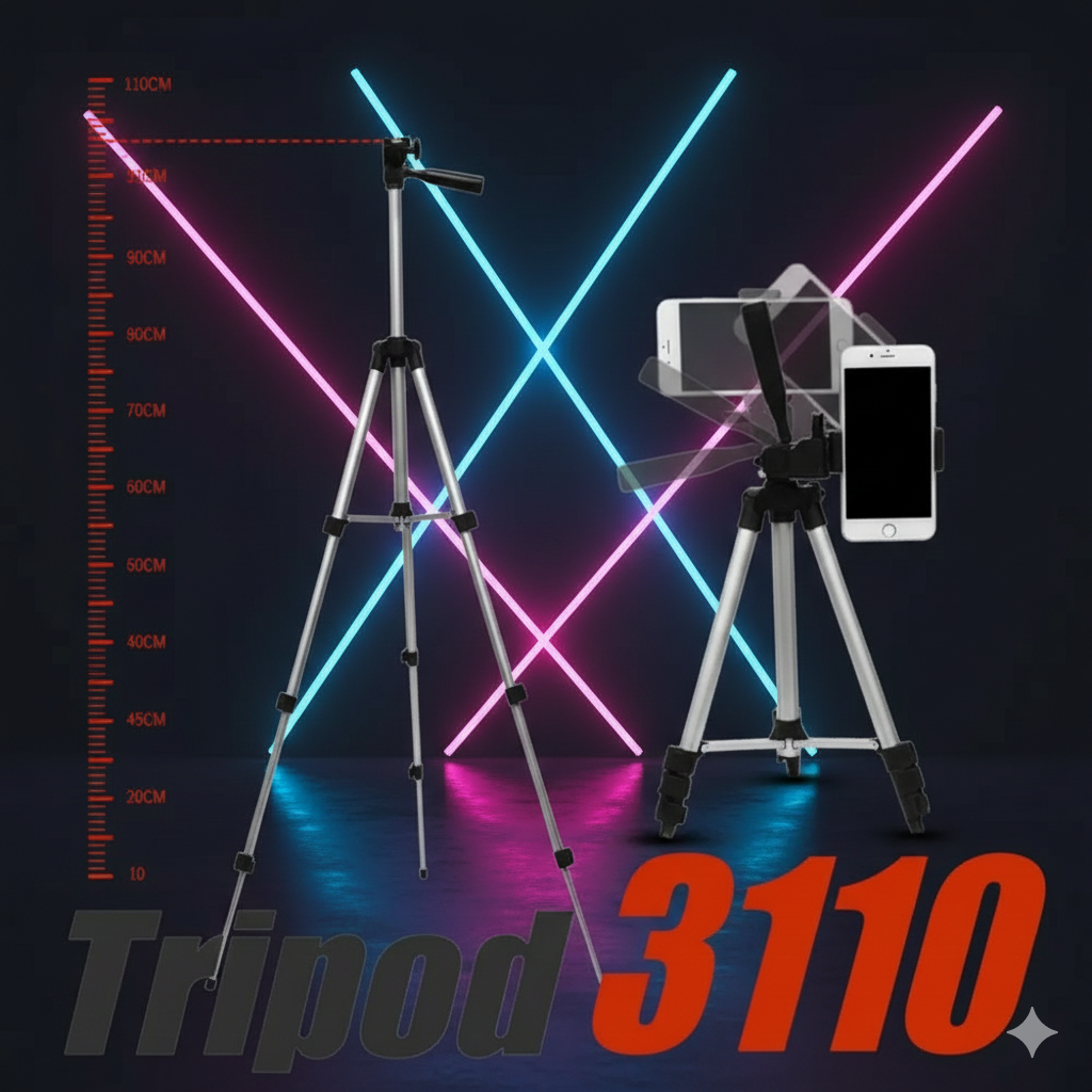 Professional Adjustable Aluminium Tripod Stand | Lightweight Camera & Mobile Tripod with Carry Bag