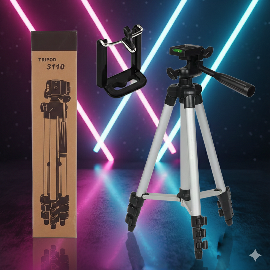 Professional Adjustable Aluminium Tripod Stand | Lightweight Camera & Mobile Tripod with Carry Bag