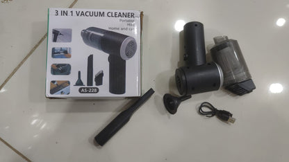 3-in-1 Portable Cordless Vacuum Cleaner – Wireless Handheld Vacuum, Air Duster & Blower for Car, Home & Office