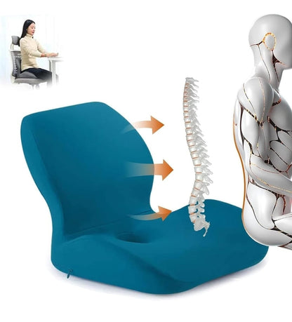 Ergonomic Lumbar Support Cushion | PU Memory Foam Backrest Pillow for Office Chair, Car Seat & Home