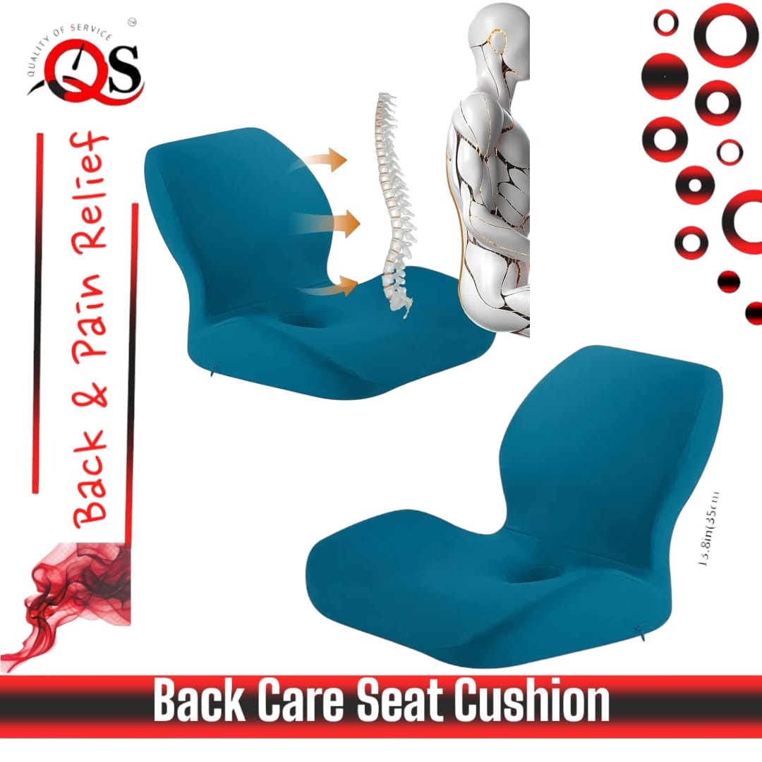 Ergonomic Lumbar Support Cushion | PU Memory Foam Backrest Pillow for Office Chair, Car Seat & Home