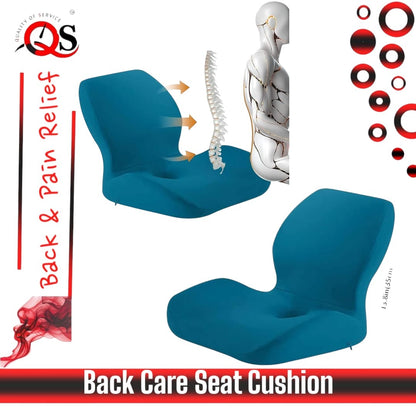 Ergonomic Lumbar Support Cushion | PU Memory Foam Backrest Pillow for Office Chair, Car Seat & Home
