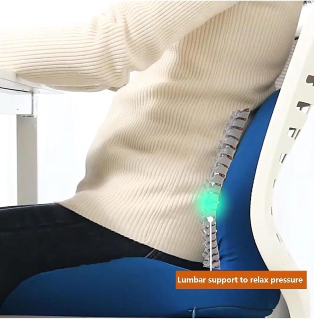 Ergonomic Lumbar Support Cushion | PU Memory Foam Backrest Pillow for Office Chair, Car Seat & Home