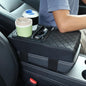 Car Armrest Cushion with Cup Holder & Storage Box | Universal PU Leather Center Console Organizer Cover