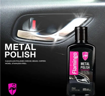 Flamingo Metal Polish 300ML | Multi-Surface Metal Cleaner & Shine Restorer for Chrome, Brass, Copper & Stainless Steel