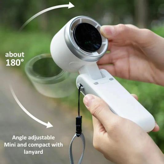 Handheld Folding Turbo Fan – Portable Rechargeable Cooling Fan with 5 Speed Adjustment