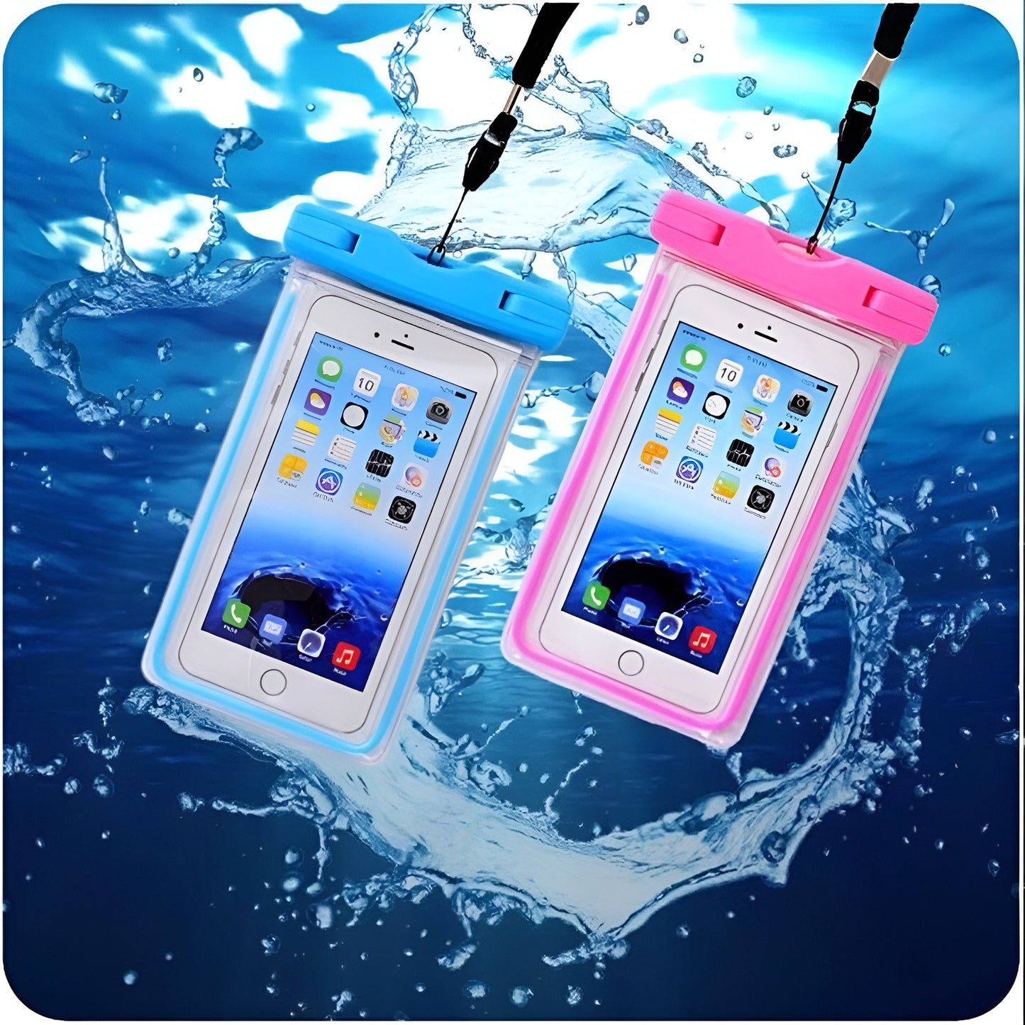 Universal Waterproof Mobile Pouch – Underwater Touch Screen Phone Case | Waterproof Dry Bag with Neck Strap (Random Color)