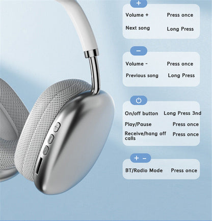 P9 Wireless Bluetooth Headphones – Fidelity Stereo Sound, Foldable & Comfortable (Mix Colors)