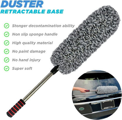 Premium Microfiber Car Duster with Extendable Handle – Scratch-Free Dust Cleaning Brush for Cars, SUVs & Home