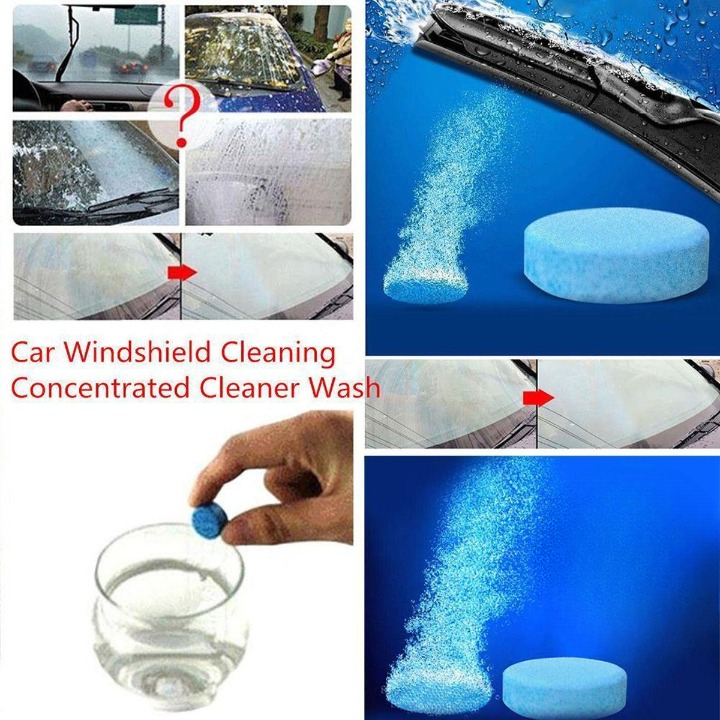 Car Windshield Washer Fluid Concentrate Tablets – Solid Effervescent Wiper Cleaning Tablets (Pack of 20)