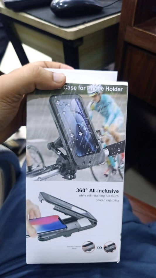 Waterproof Bike Phone Mount - 360° Rotatable Motorcycle &amp; Bicycle Mobile Holder | Waterproof Touch Screen Handlebar Phone Holder