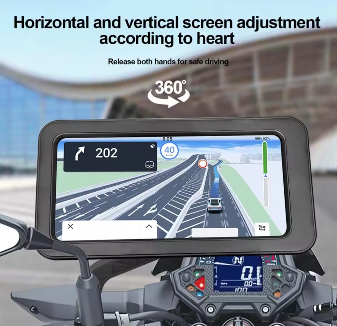 Waterproof Bike Phone Mount - 360° Rotatable Motorcycle &amp; Bicycle Mobile Holder | Waterproof Touch Screen Handlebar Phone Holder