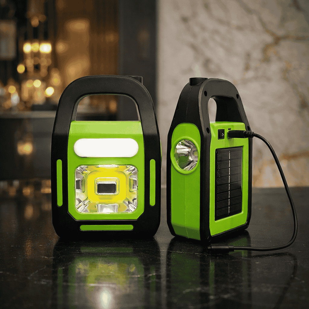 Solar Rechargeable 3-in-1 LED Emergency Light | Portable Work Light, Torch & Power Bank