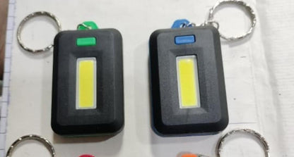 Mini COB LED Keychain Flashlight 3 Modes | Portable Rechargeable Pocket Torch | Emergency LED Keychain Light (Random Color)