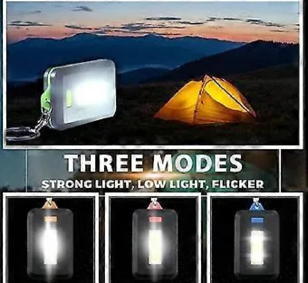 Mini COB LED Keychain Flashlight 3 Modes | Portable Rechargeable Pocket Torch | Emergency LED Keychain Light (Random Color)
