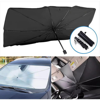 Foldable Car Windshield Sunshade Umbrella – Heat Shield & UV Protection for Front Windshield
