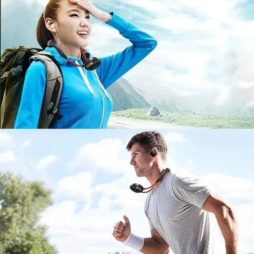 Rechargeable 3-Speed Neck Fan – Portable Hands-Free Wearable Cooling Fan (Random Color)