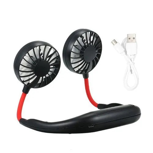 Rechargeable 3-Speed Neck Fan – Portable Hands-Free Wearable Cooling Fan (Random Color)
