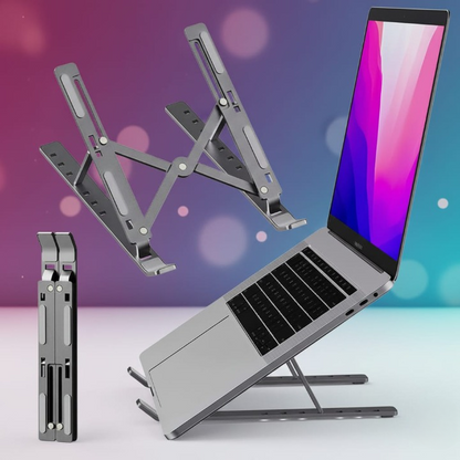 Folding Adjustable Aluminum Laptop Stand – Portable Ergonomic Multi-Angle Notebook Holder