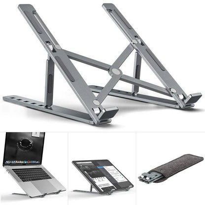 Folding Adjustable Aluminum Laptop Stand – Portable Ergonomic Multi-Angle Notebook Holder