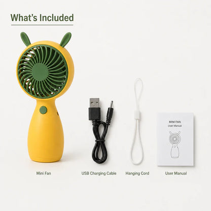 Portable USB Rechargeable Mini Handheld Fan – Lightweight Personal Cooling Fan (Random Color)