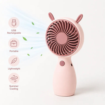 Portable USB Rechargeable Mini Handheld Fan – Lightweight Personal Cooling Fan (Random Color)