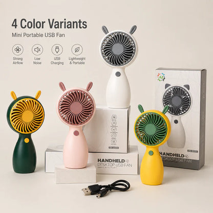 Portable USB Rechargeable Mini Handheld Fan – Lightweight Personal Cooling Fan (Random Color)