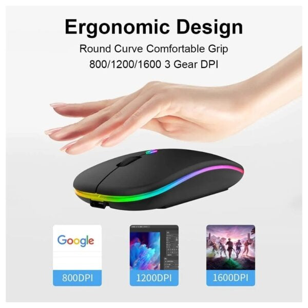 HP W10 Wireless Mouse – Slim Silent Stylish 2.4GHz Wireless Optical Mouse for Laptop & PC (Random Color)