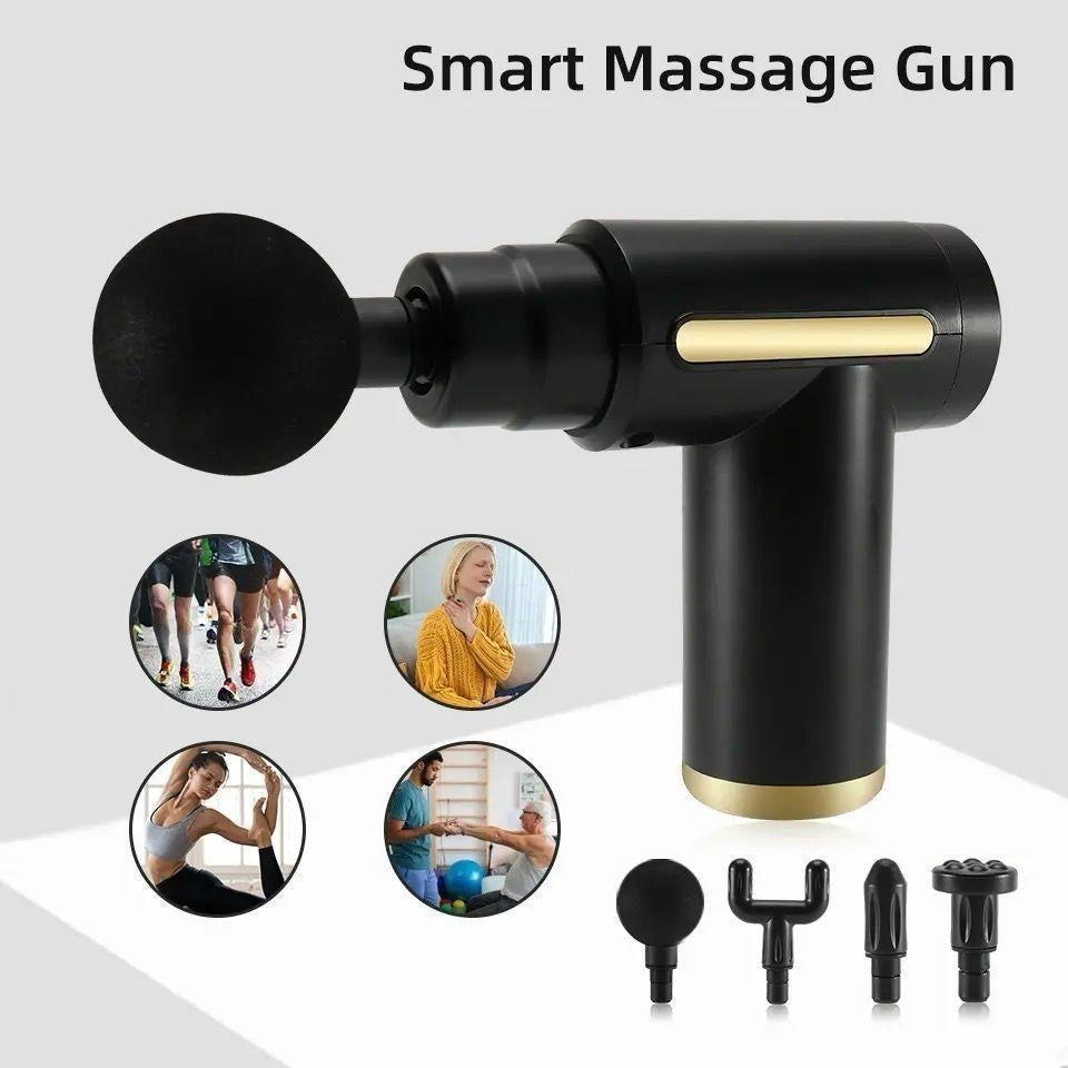 Massage Gun 5-in-1 Multifunctional Electric Full Body Massager – 6 Speeds with 4 Massage Heads (Random Color)